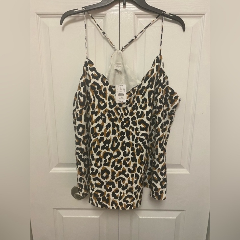 NWT J.Crew Leopard Animal Print Adjustable Cami Tank Top 18